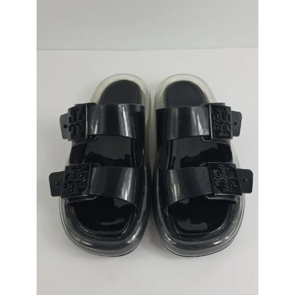 Tory Burch Buckle Bubble Jelly Black Slide Women's Sandal Size 5